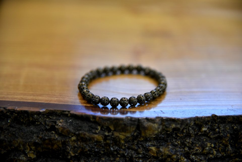 Beaded Gray Bracelet On Table