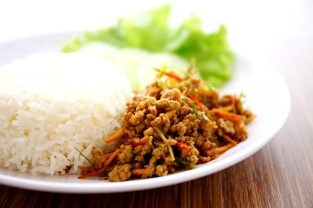 Dish Steamed Rice Food Rice photo