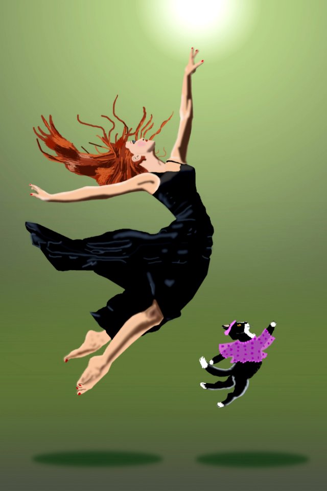 Jumping Dancer Art Illustration