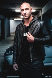 Man Wears Black Leather Zip-up Jacket photo