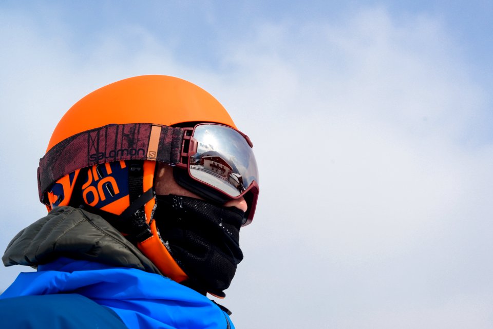 Person Wearing Orange Helmet