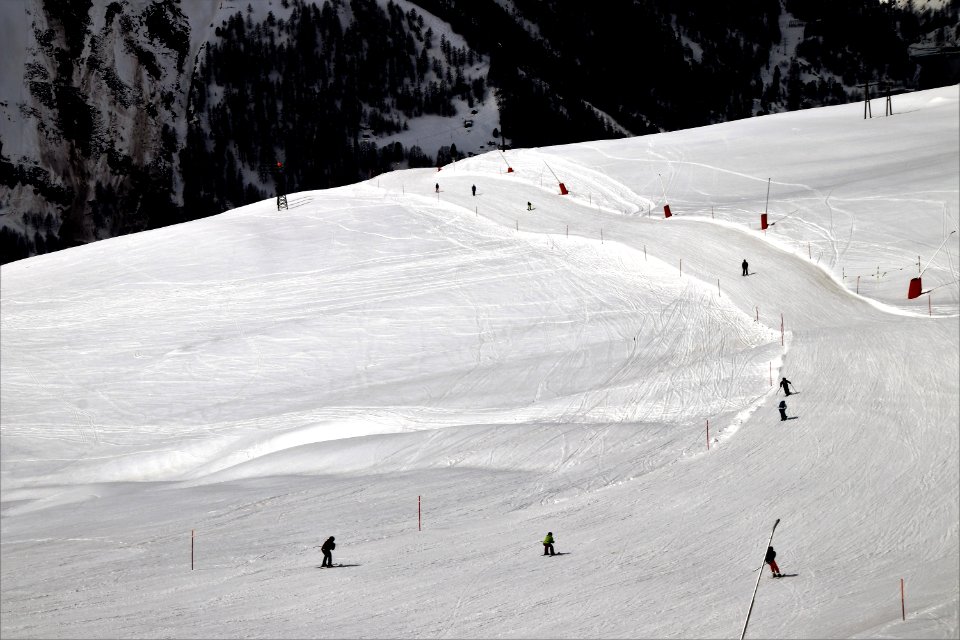 Piste Snow Mountain Range Winter