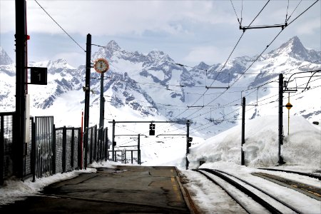 Track Transport Snow Mountain Range