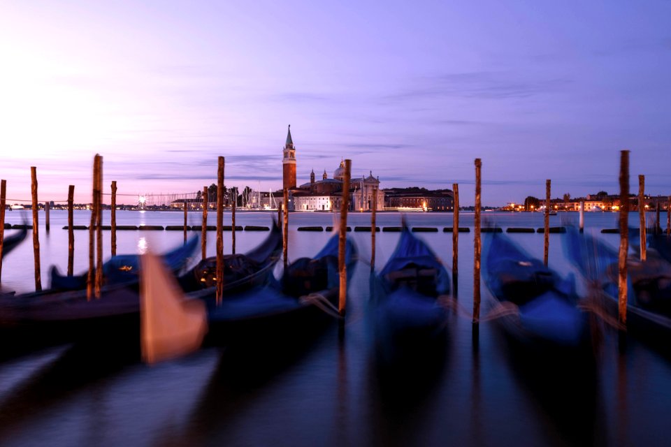 Gondola Boats In Venice Italy