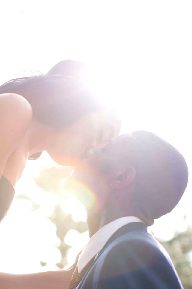 Man And Woman Kissing photo