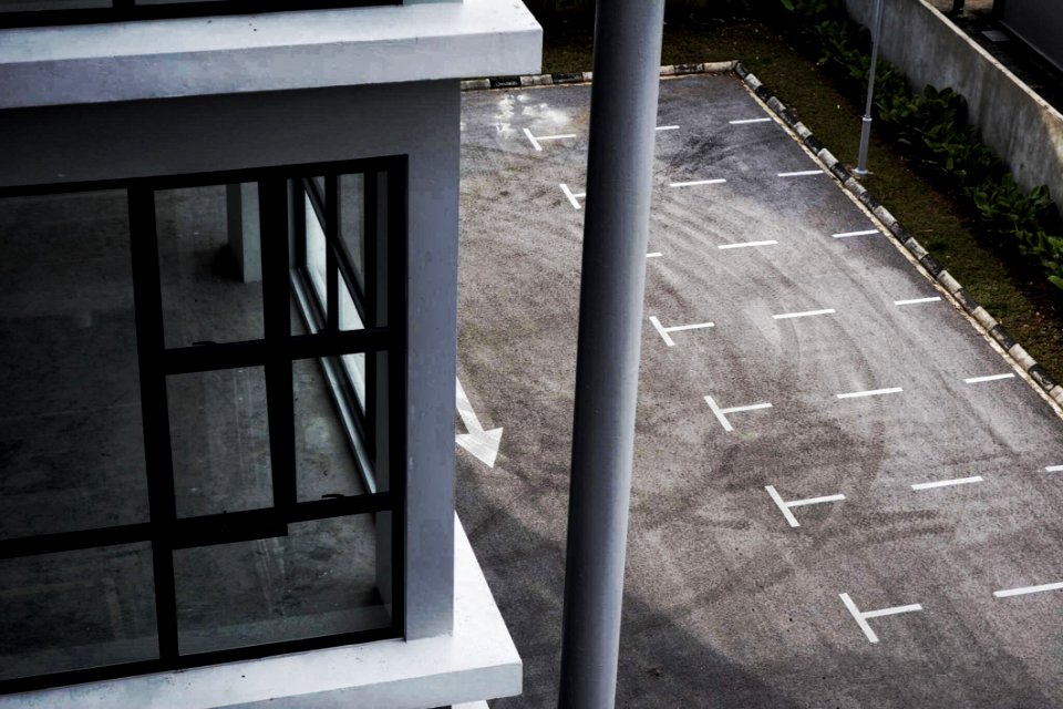 Gray Concrete Parking Space