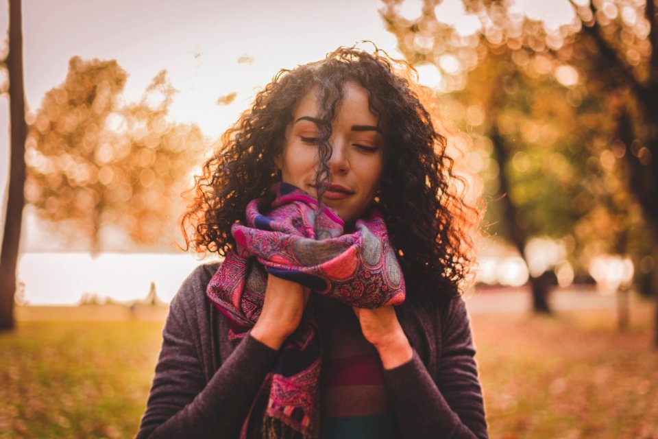 Woman Wearing Scarf
