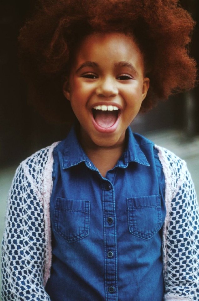 Girl Wearing Blue Denim Dress Shirt photo