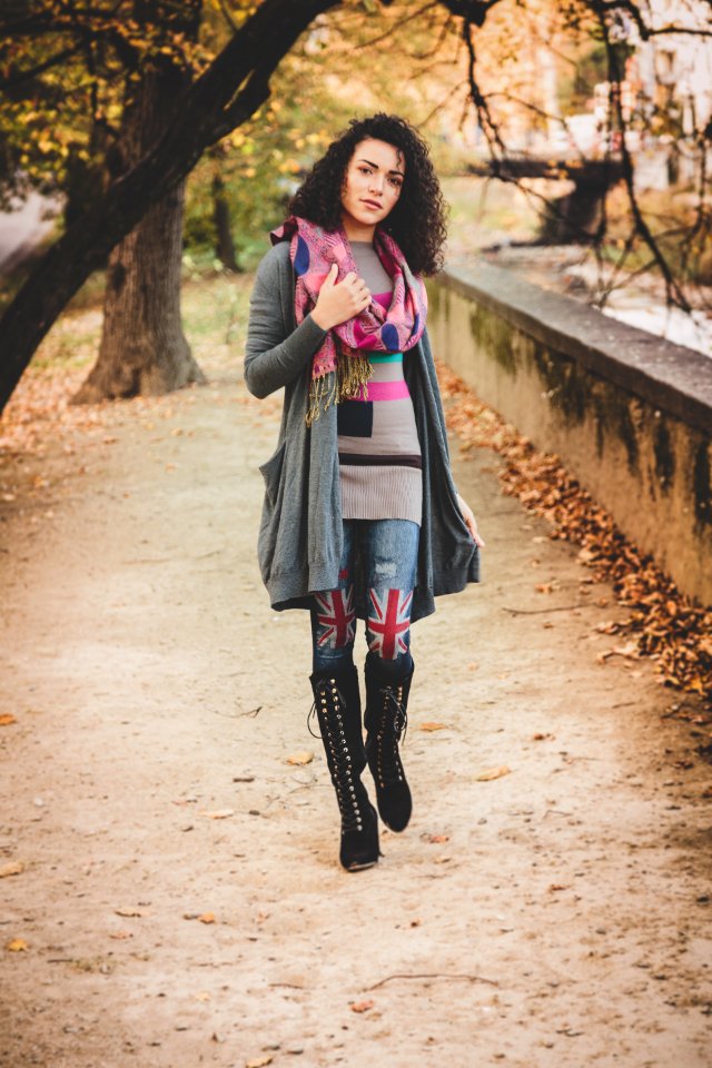 Woman Wearing Gray Cardigan P