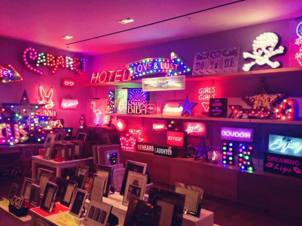 Turned On Led Signage And Decors
