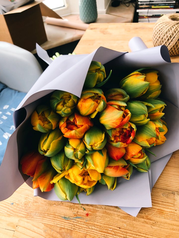 Green And Yellow Artificial Flower Bouquet