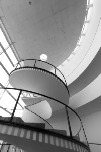 White And Black Spiral Stairs