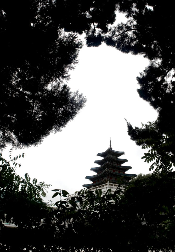 Photography Of Black And White Temple