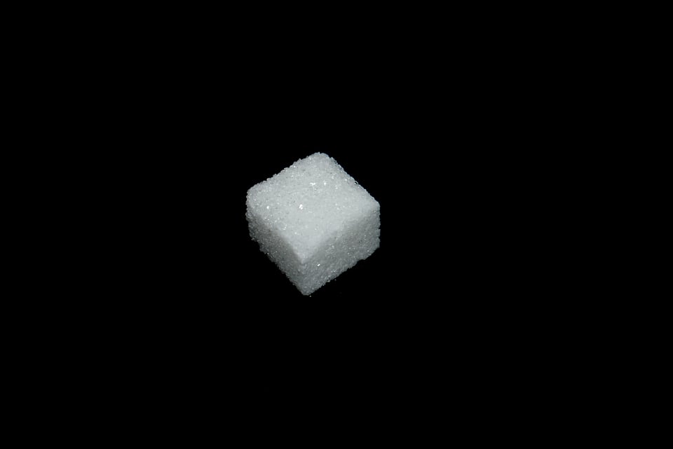 Sugar lumps piece black and white