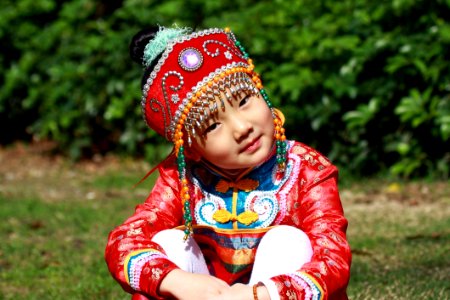 Child Headgear Plant Grass photo