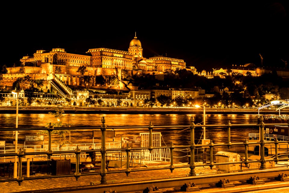 Reflection Night Landmark Cityscape