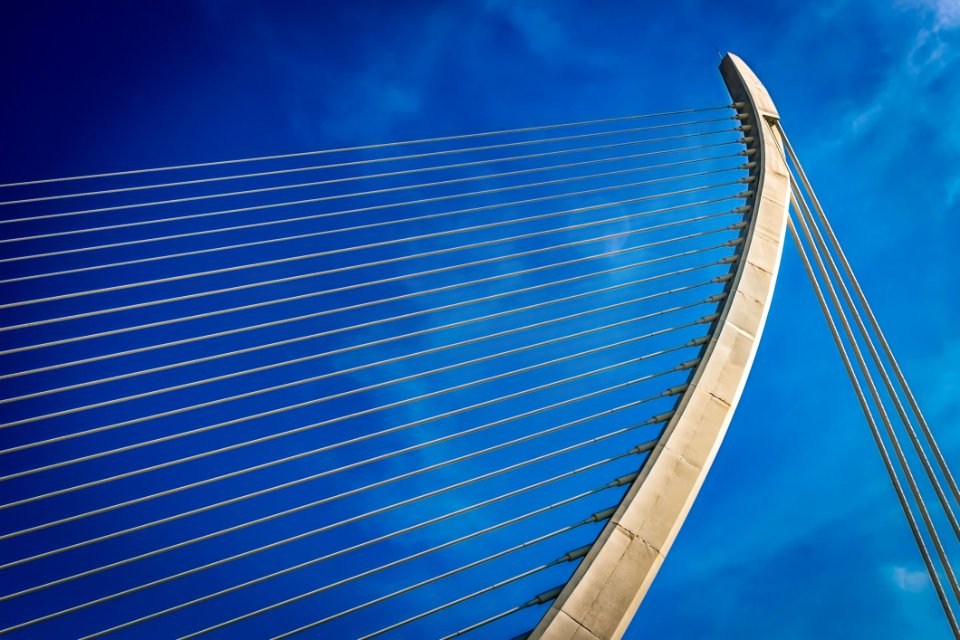 Cable Stayed Bridge Blue Sky Landmark