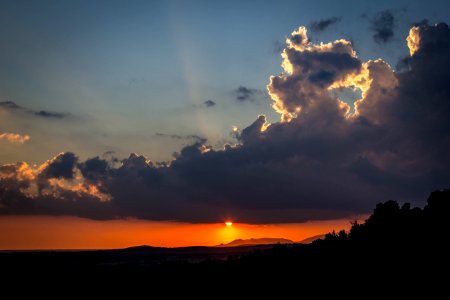 Sky Cloud Afterglow Horizon photo