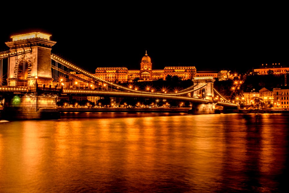 Reflection Night Landmark Bridge