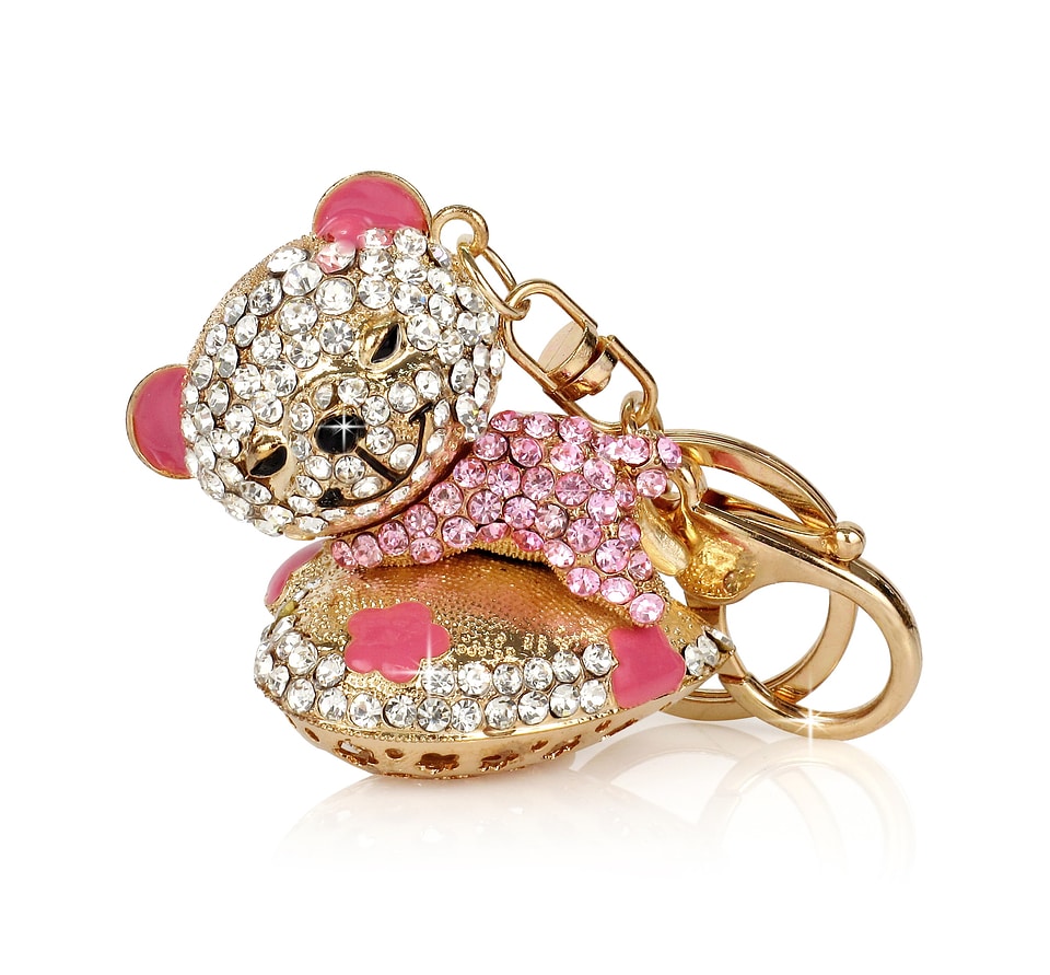 Key ring pendant heart color