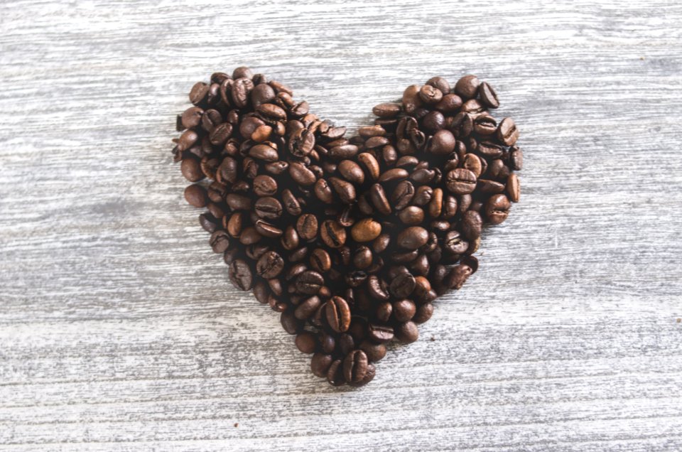 Flatlay Photo Of Heart Shaped Coffee Beans