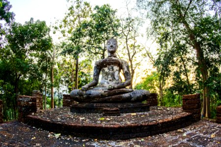 Religious Statue Surrounded By Green Trees photo