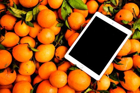 Photo Of Ipad On Orange Fruits photo