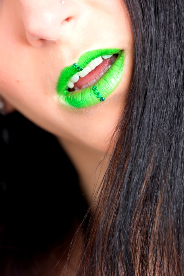 Photo Of Woman In Green Lipstick