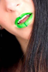 Photo Of Woman In Green Lipstick