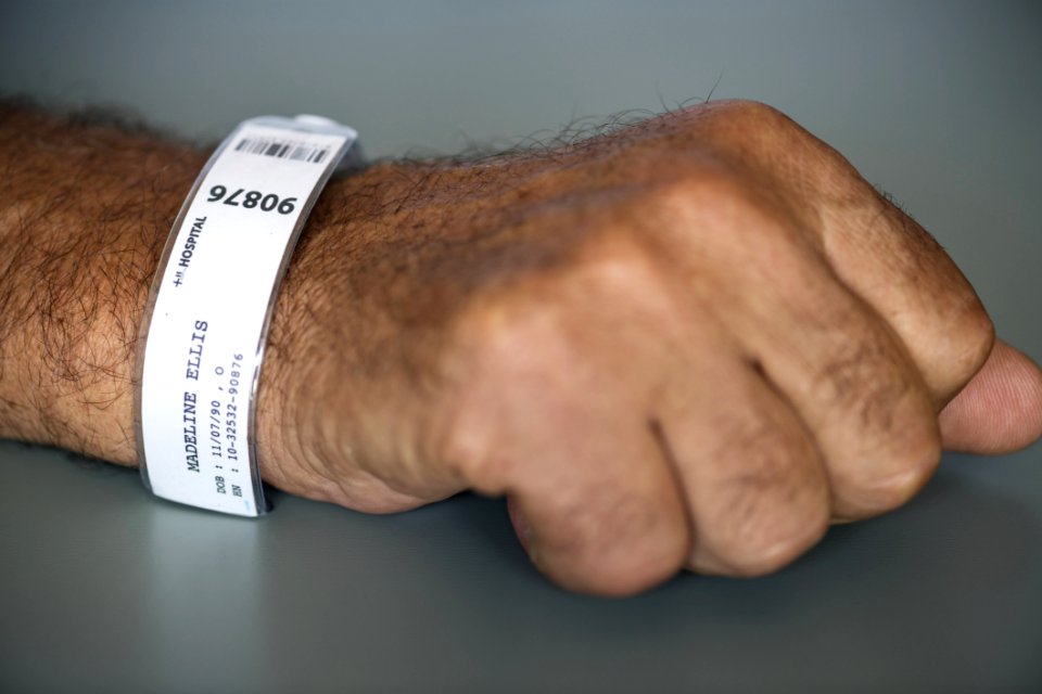 Person With Hospital Tag Labeled As Madeline Ellis 90876