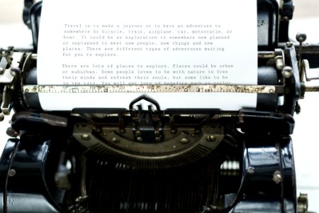Paper Attached To Typewriter