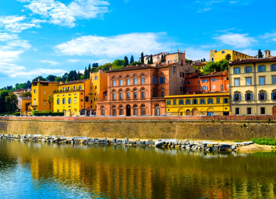 Yellow And Orange Buildings Near River