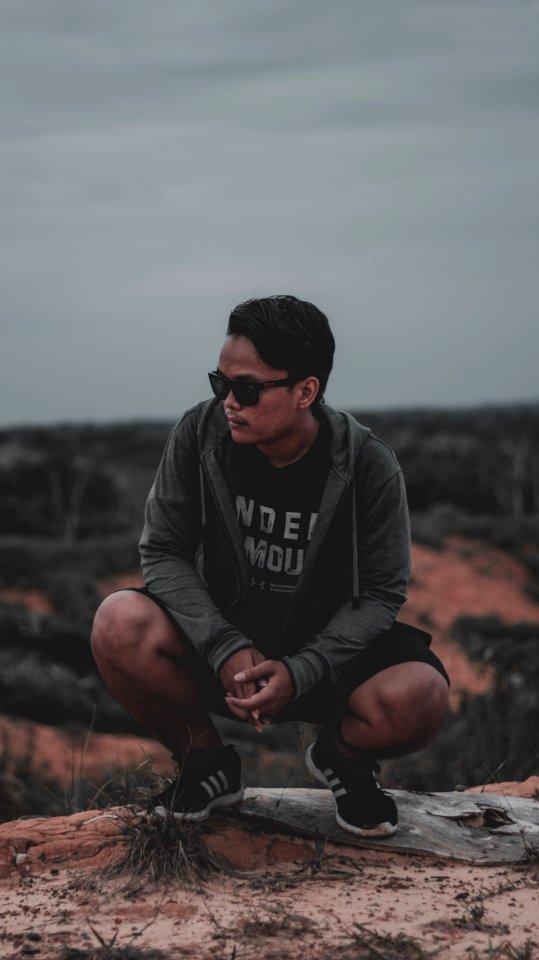 Man Wearing Black Full-zip Hoodie