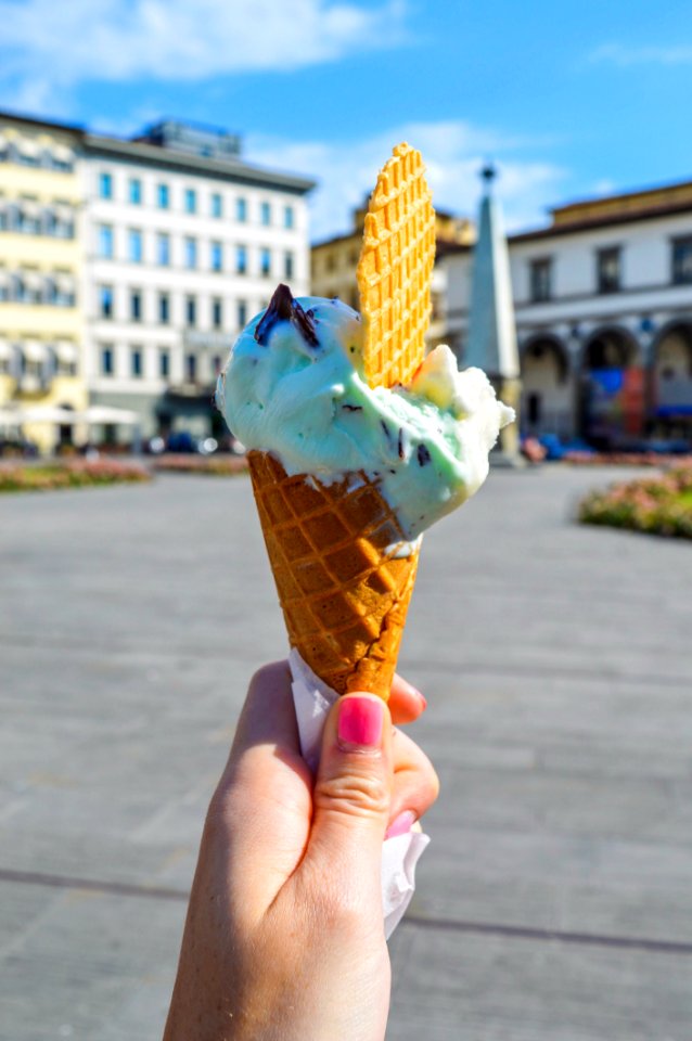 Person Holding Ice Cream photo