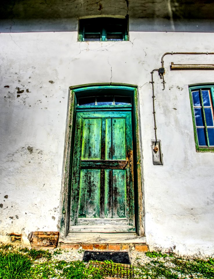 Green Window Door Wall