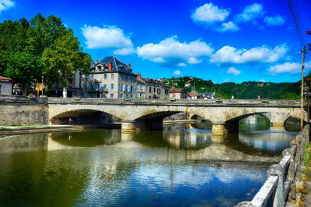 Reflection Bridge Sky Water photo