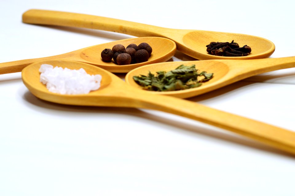 Four Brown Wooden Ladle