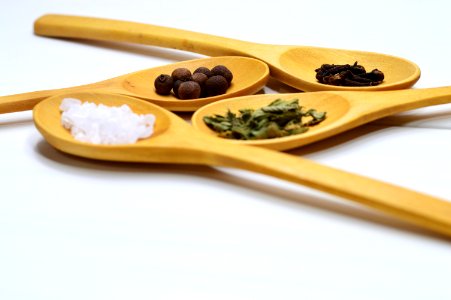 Four Brown Wooden Ladle