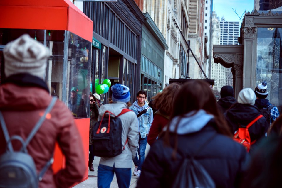 People Walking On Sidewalk