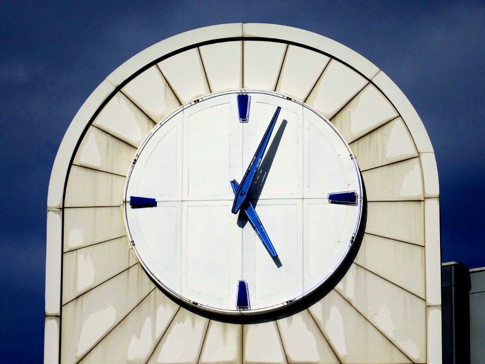 Photo Of White Analog Building Clock