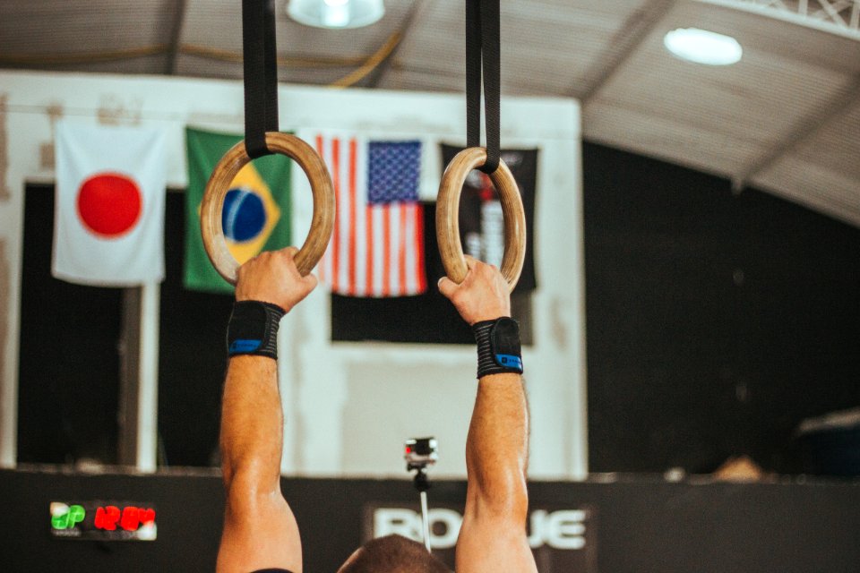 Gymnast Near Assorted Country Flags photo