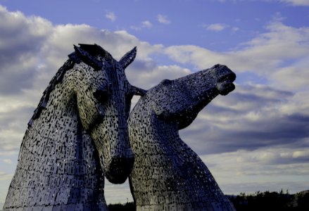 Two Gray Horse Statues