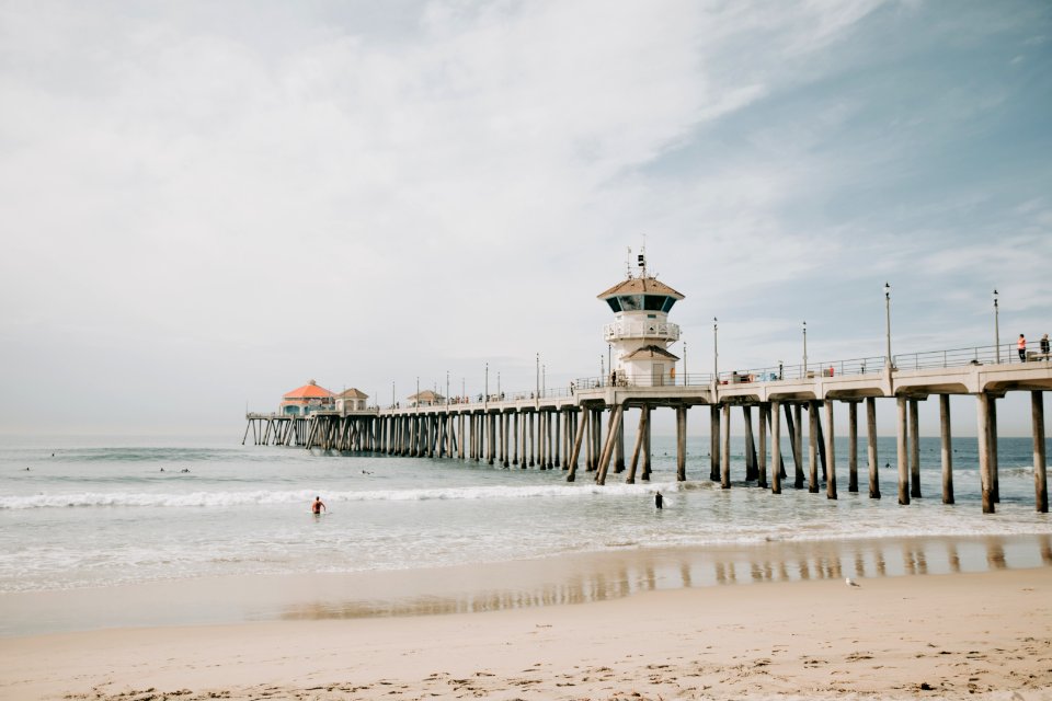 Photo Of White Concrete Dock Bridge On Ocean