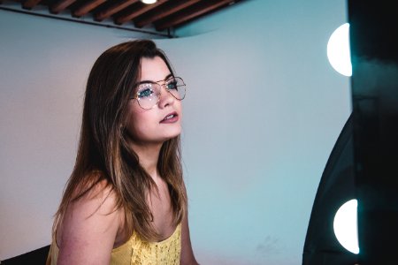 Woman Wearing Yellow Top Photo photo