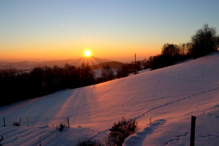 Sky Winter Snow Sunrise photo