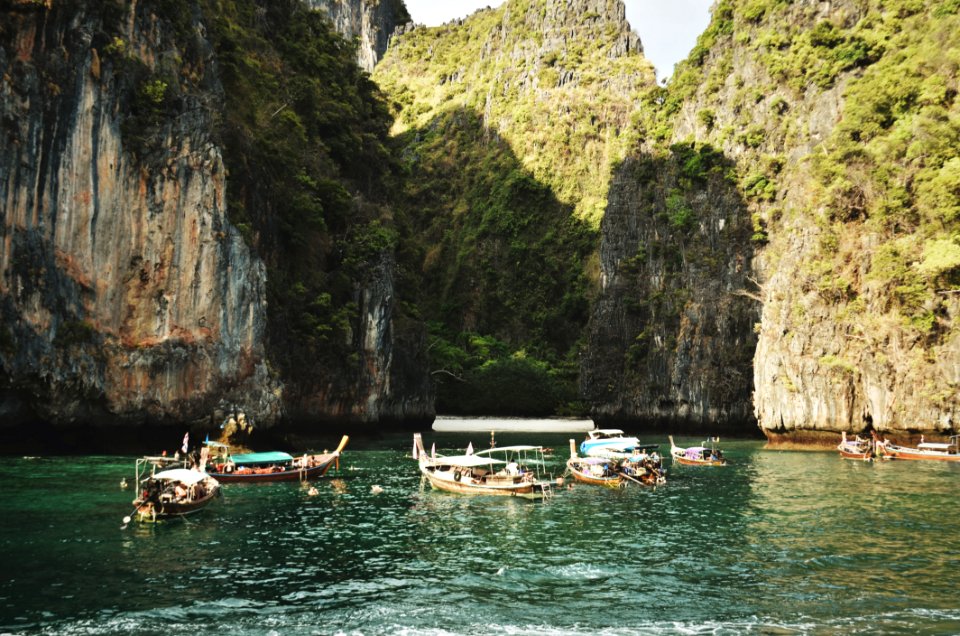 Brown Wooden Boats On River