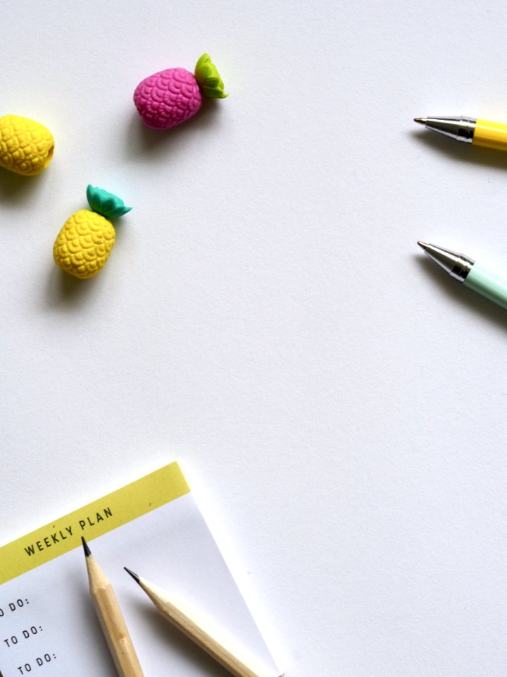 Pink And Two Yellow Pineapple Erasers