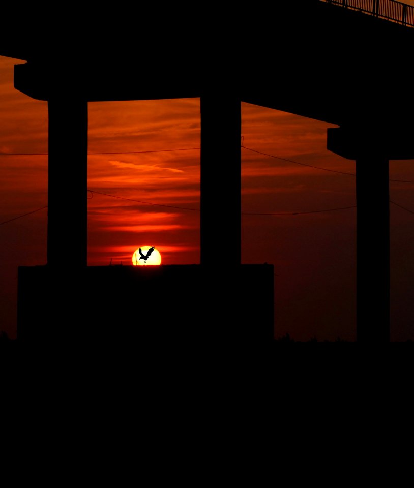 Sky Column Sunrise Sunset