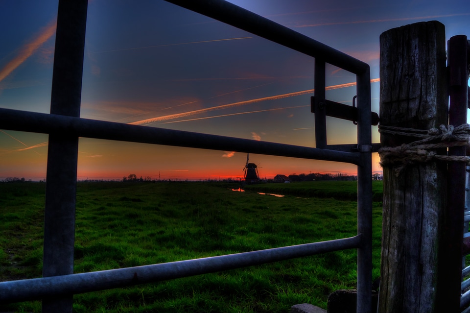 Evening nightfall countryside