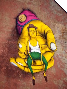 Art Yellow Street Art Mural photo